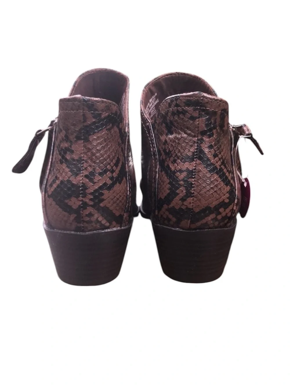 Women's Brown Snakeskin Ankle Booties
